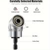 4pcs/Set, 1/4in 3/8in 1/2in Hex Shank Drill Nut Driver Bit Set + 105 Degree Right Angle Driver, Extension Screwdriver Drill Attachment