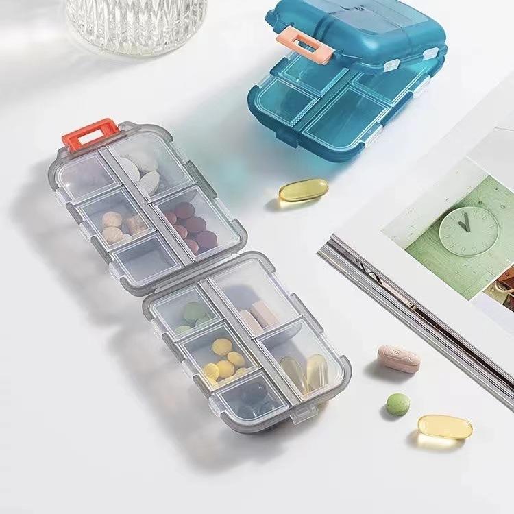 Travel Pill Organizer - 10 Compartments Pill Case, Compact and Portable Pill Box, Perfect for On-The-Go Storage, Pill Holder for Purse