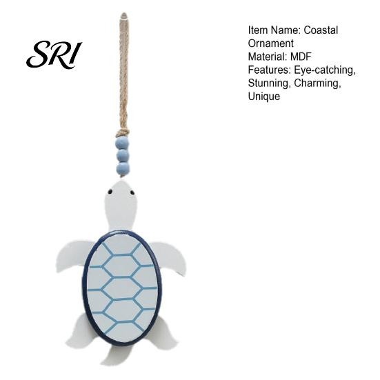 Turtle Coastal Ornament Handmade Wooden Beach Hanging Ornaments Rustic Lobster Crab Marine Animal Decor Seaside Atmosphere Decoration Ocean Theme Wall
