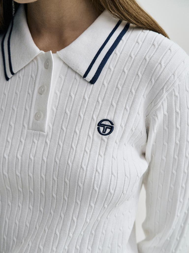 SERGIO TACCHINI W Cable Polo Sweater