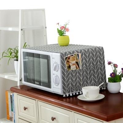 Universal Cotton Linen Dust Cover with Storage Bag for Kitchen Microwave Oven