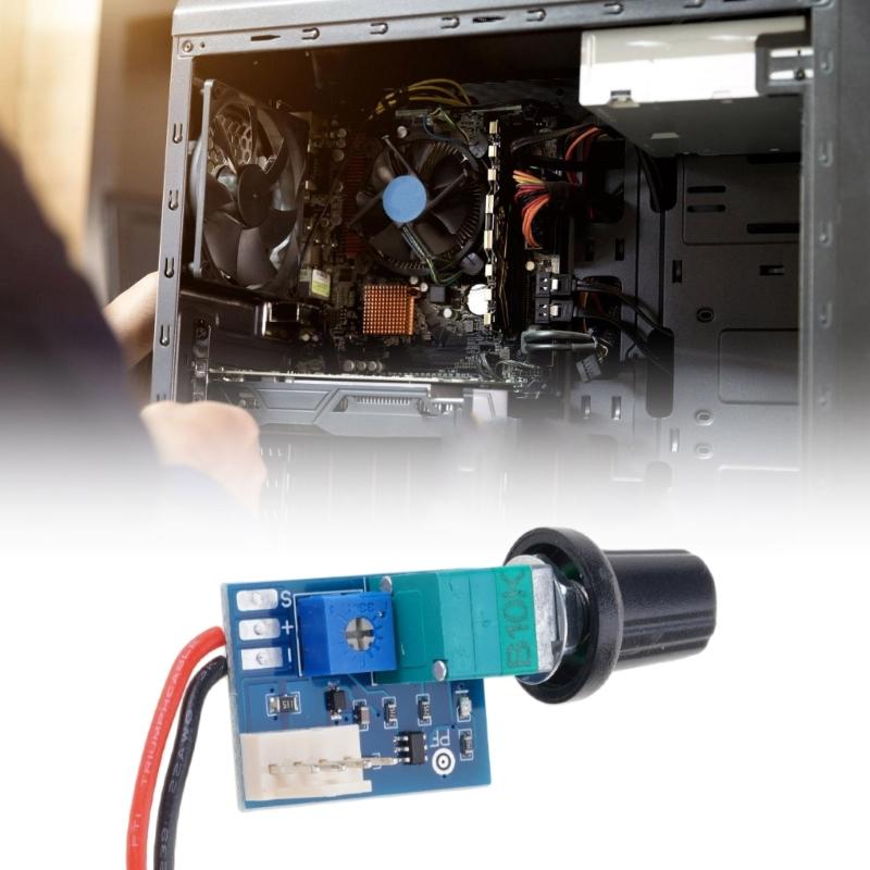Fan Governor PWM Fan Speed Controller 12V 4 Pin Low Power PWM Speed Control Switch with Knob Adjustable Fan Regulator