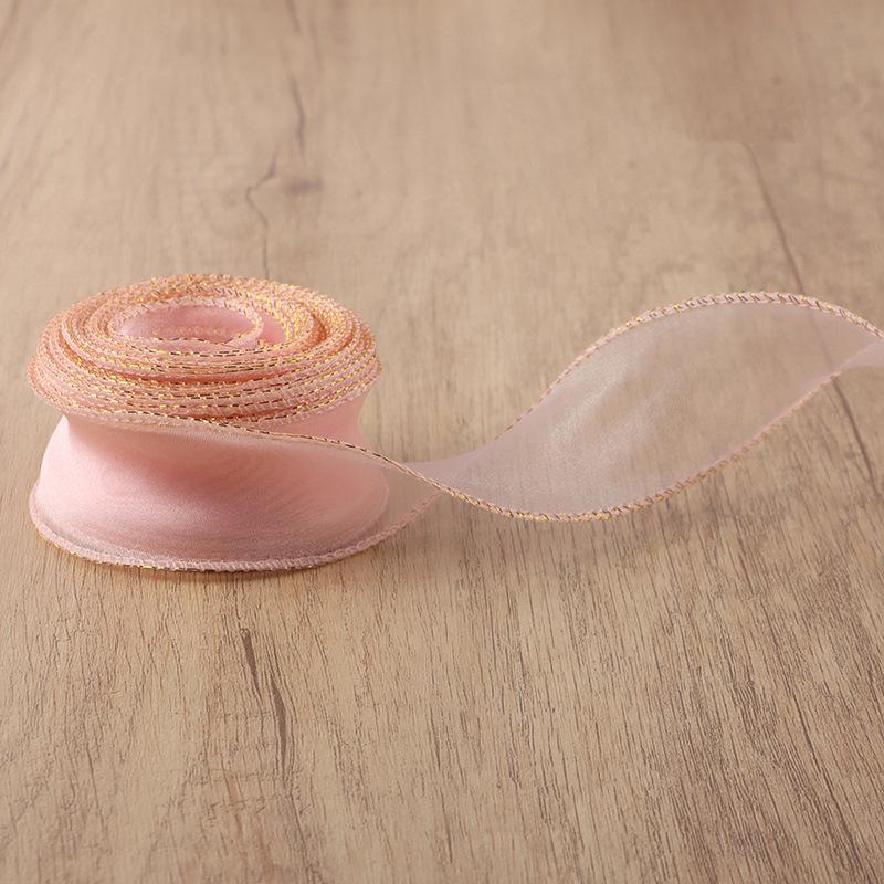 10yards Roll Solid Color Organza Ribbon Wavy Edge Fishtail Ribbon For Flower Bouquet Gifts Packaging Wedding Party Decorations