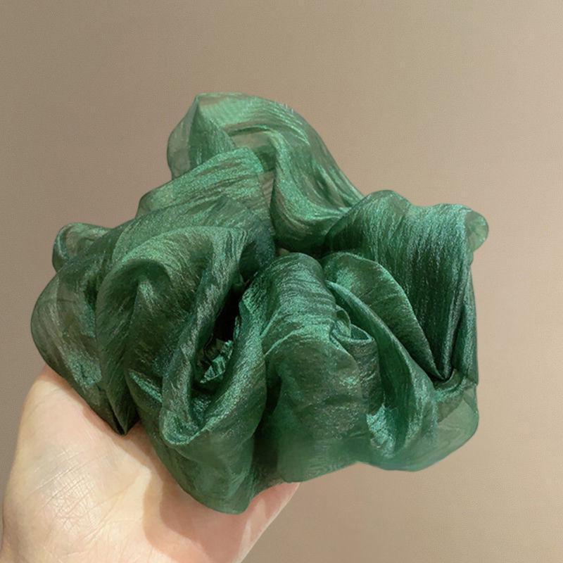 Retro Mesh Large Intestine Hair Band Women'S High-Grade Sensual Low Ponytail Flower Hair Rope High Elasticity Durable Hair Tie Rope