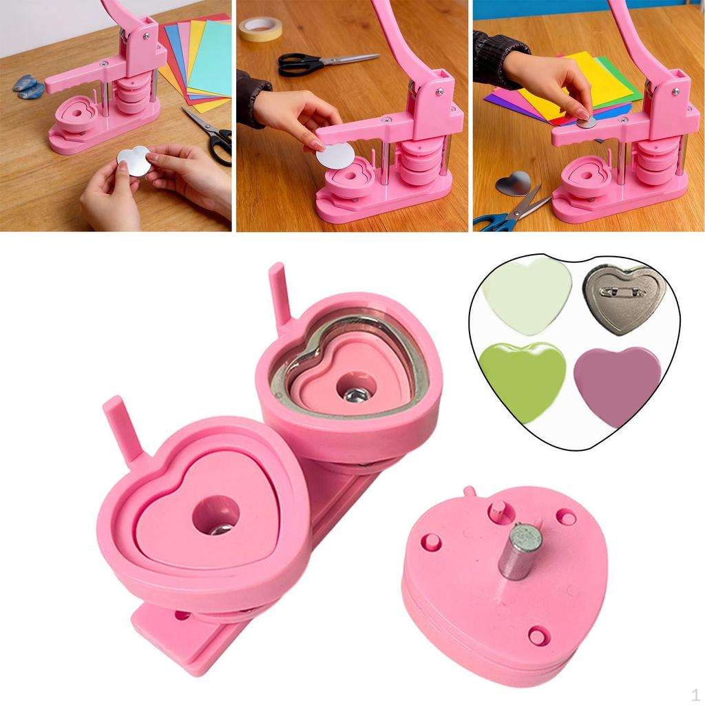 Pin Button Maker Die Model DIY Machine Supplies Interchangeable Heart Shaped for