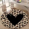 1pc Leopard Heart Office Round Area Rug, Indoor Mat Suitable ForOffice, Under Office Chairs Bedroom Living Room Home Decor, Room Decot011