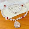 Retro High Quality Natural Chalcedony Set Chain Necklace Sweater Chain Buddha Gong Pendant Collarbone Chain