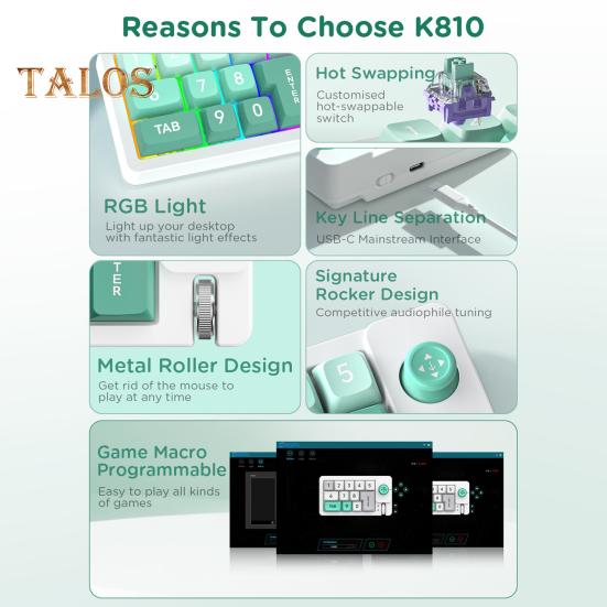 One-Handed Mechanical Keyboard 12 Key RGB Gaming Keyboard Programmable Hotswappable Small Keypad for Gamers And Office Work