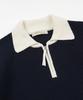 FRIZMWORKS Contrast Collar Half Zip Knit _ Navy