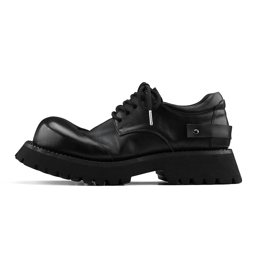 

Винтажные туфли-оксфорды на платформе, повседневные мужские мокасины, удобные однослойные кожаные туфли в британском стиле 38 чёрный