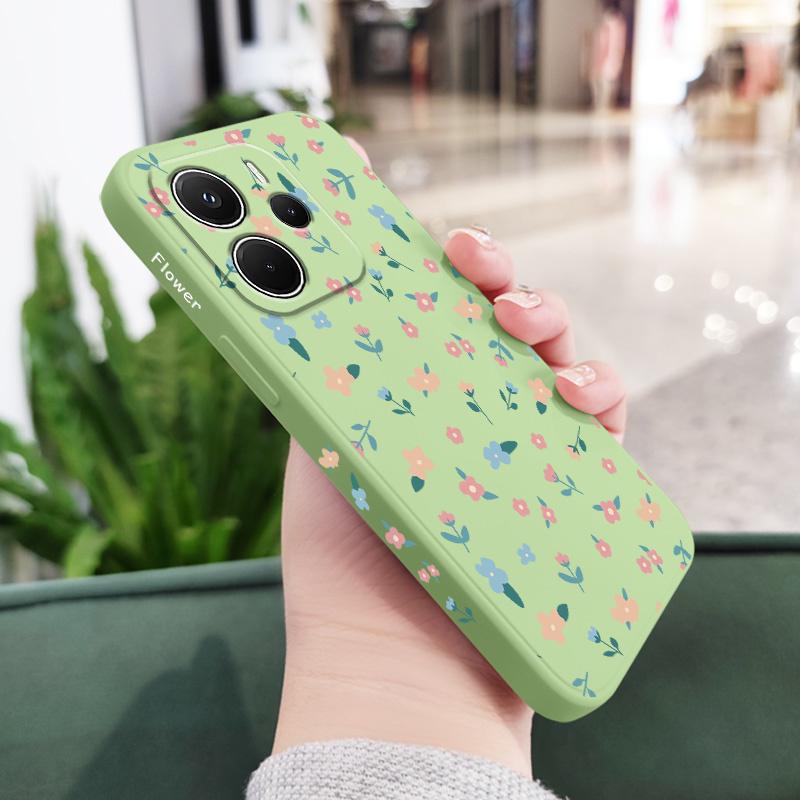 Drunk Fallen Flowers Phone Case For Xiaomi Redmi Note 14 13 12 12S 11 11S 10 10S 9 9S 15 14C Pro Plus 4G 5G Liquid Silicone Cove