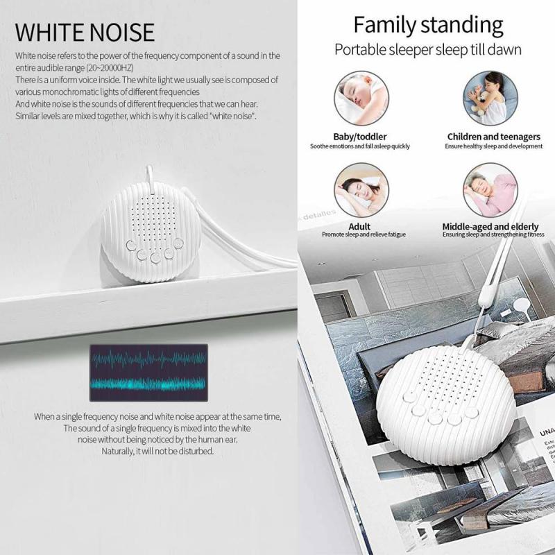 Portable Baby Sleep Machine White Noise Sound Machine 10 Soothing Sounds 15/30/60min Timer Volume4.796 Purchases