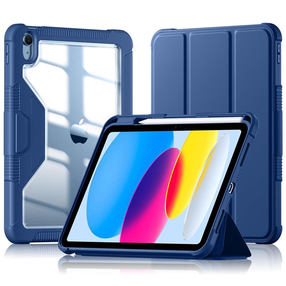 

Bulk Purchasing For iPad (2025)/10.9 (2022) Case Stand Leather+TPU+PC Clear Tablet Cover with Pen Slot A