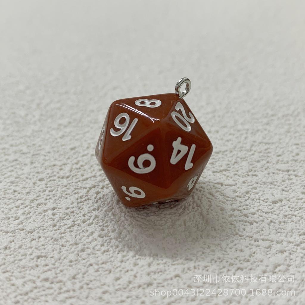 Manufacturer's real shot 20-sided sieve dice transparent solid color multi-sided dice bag pendant earrings keychain DIY accessories