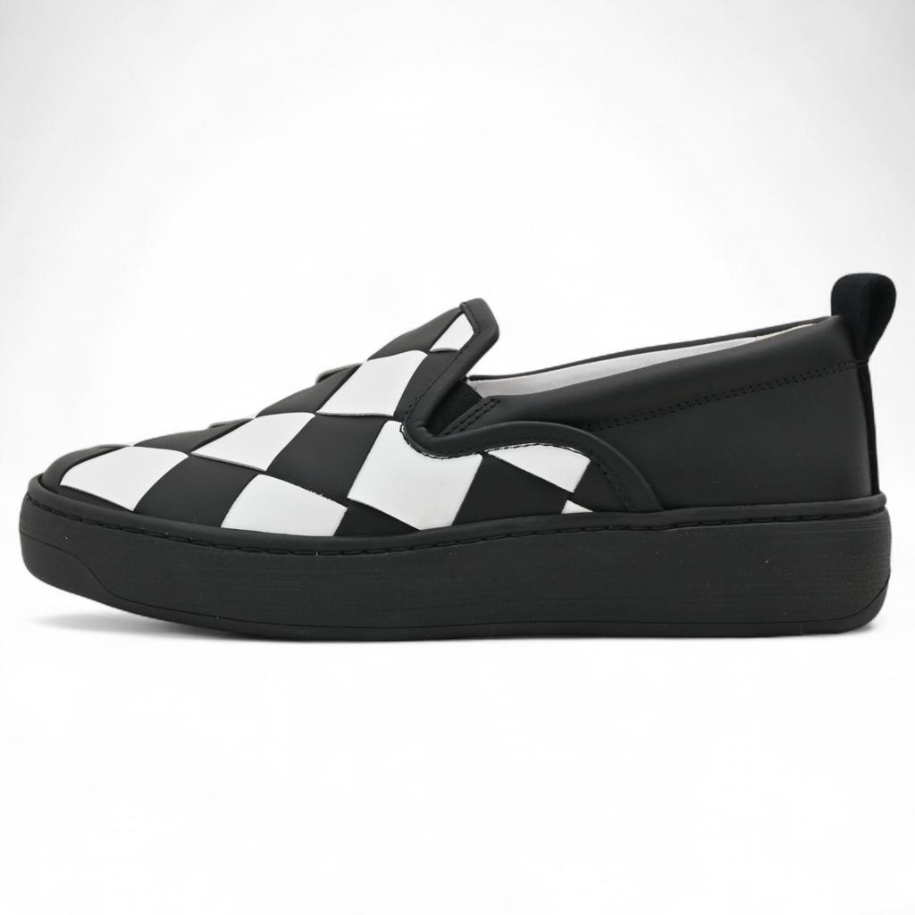 Autentyczne BOTTEGA VENETA Maxi Intrecciato Checker Wsuwane Buty Skórzane 35 bo5616cc