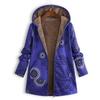 Casual Cotton Linen Loose Long Coat Printed Sleeve Fashion Jacket Vintage Zipper Women's Hooded Plus Size Temperament