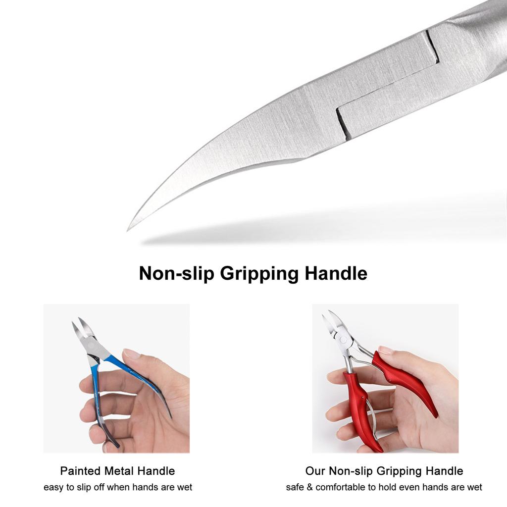 Tåneglklipper for inngrodde eller tykke tånegler Multifunksjonelt sammenleggbart verktøysett for inngrodde tånegler