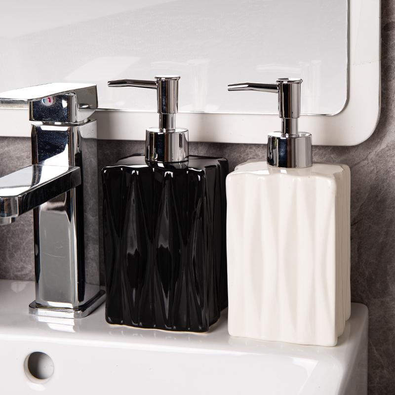 Ceramic split bottle hotel hand sanitizer press bottle lotion shampoo bath press bottle soap dispenser Bathroom accessories