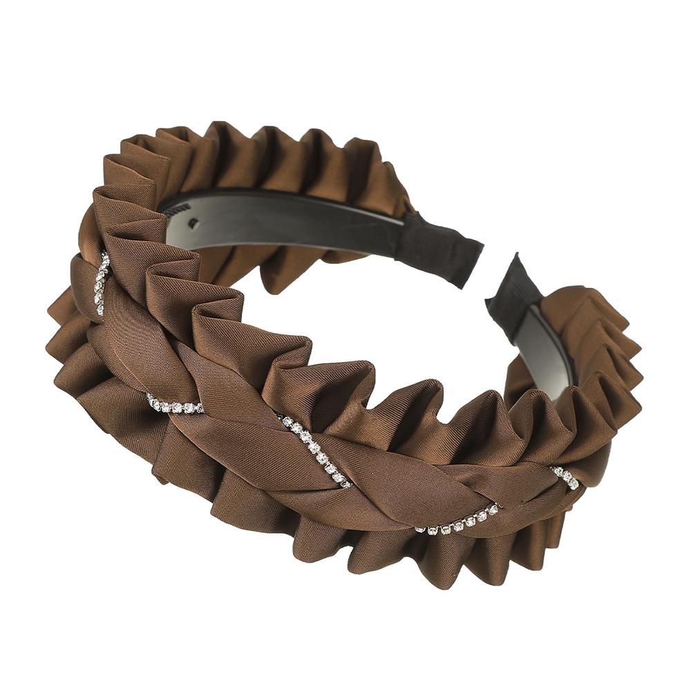 Neues breites gerunzeltes Strass-Stirnband für Frauen Haarband Haarreif Kopfwickel Mädchen Haarschmuck Elegant Schick Haarschmuck