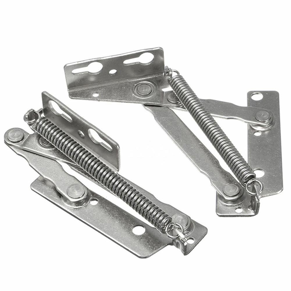 2pcs 13*2.3cm 80 Degree Sprung Hinge Stainless Steel Sofa Folding Scissor Hinge Cabinet Door Lift Up Stay Flap Top Support Tool
