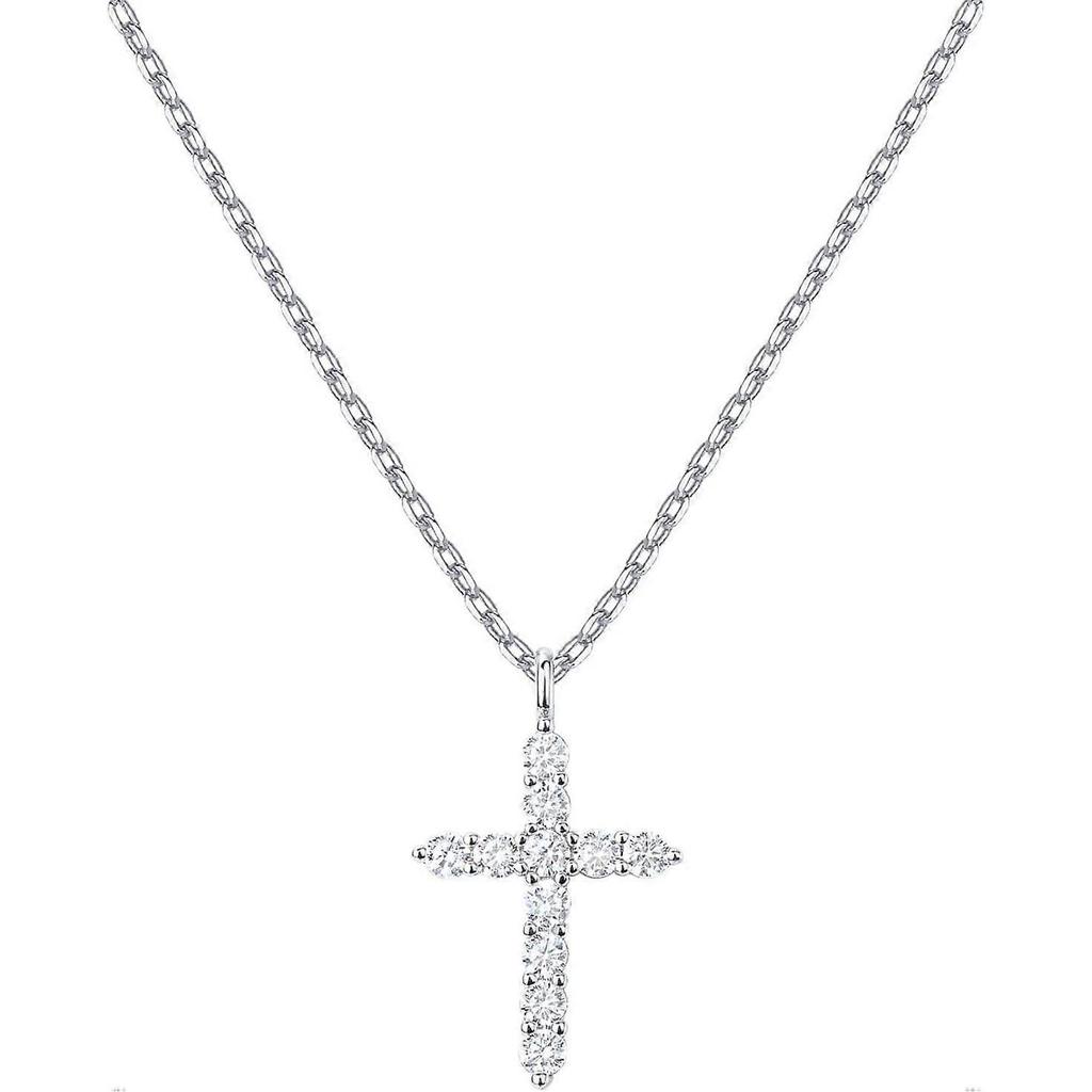 14K Gold Plated Cubic Zirconia Cross Necklace for Women | Cross Faith Pendant