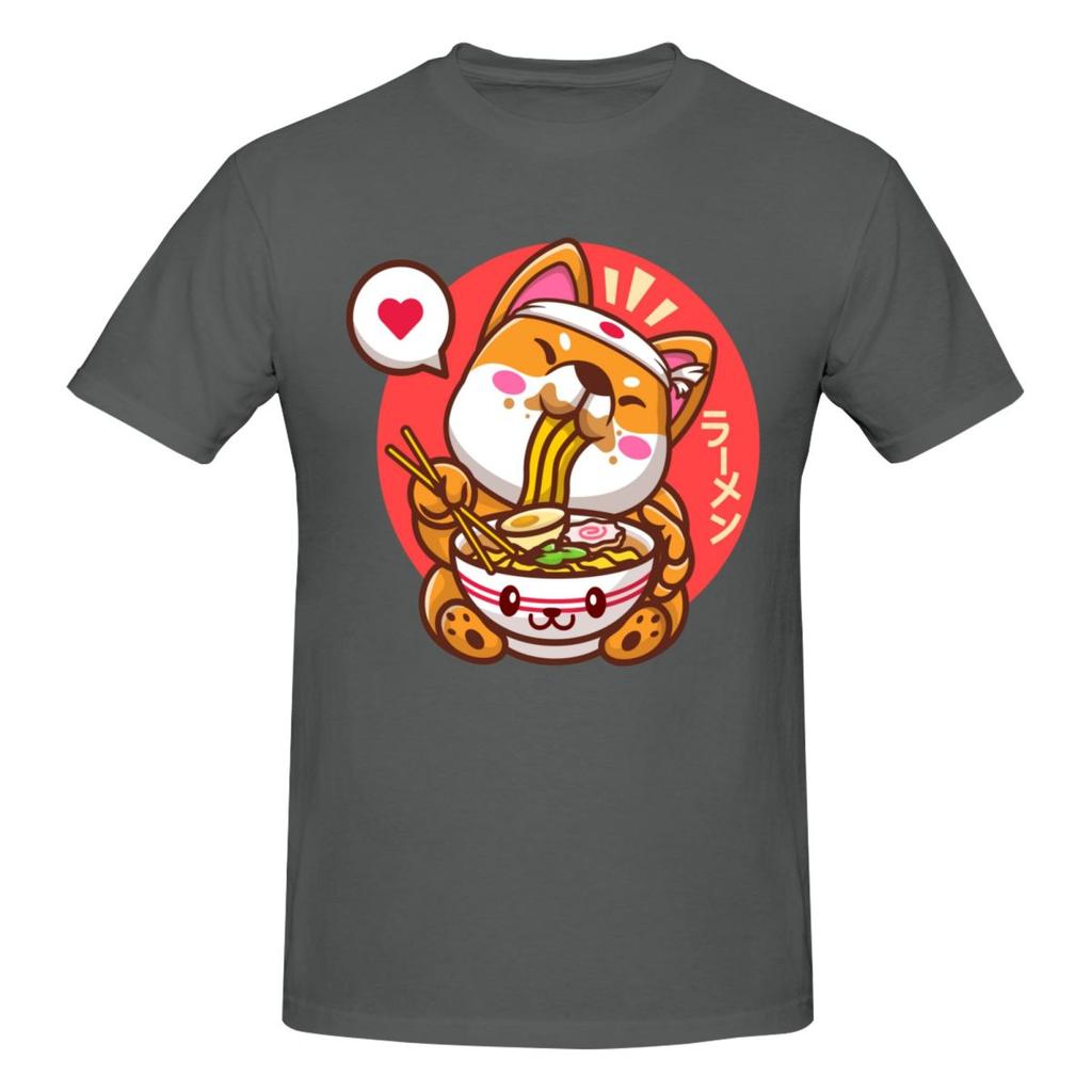 Unisex Shiba Inu Eating RaUnisex Dog Funny T Shirt Streetwear Cotton T Shirts For Unisex