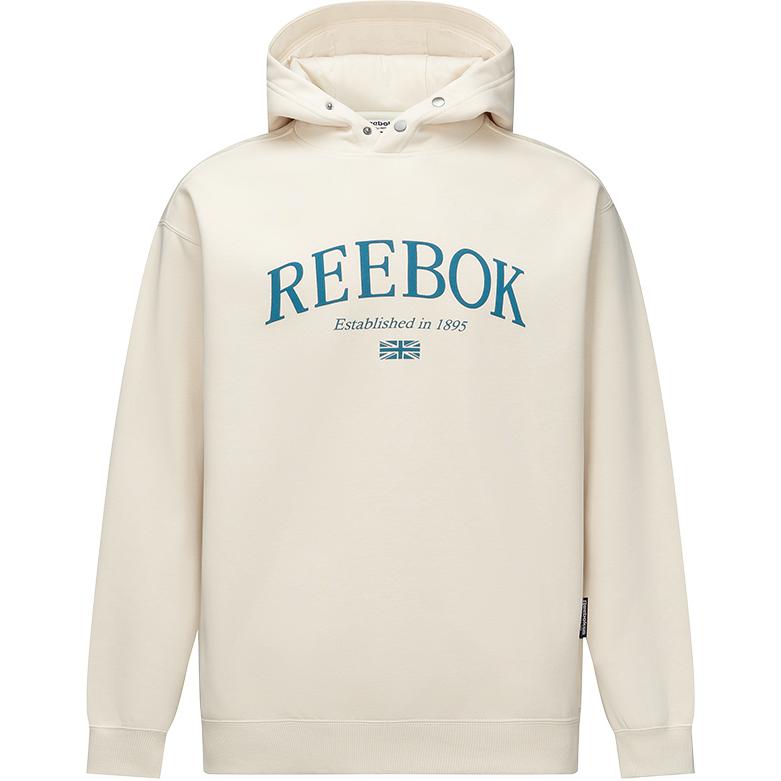 Reebok Fashion Casual Comfortable Hooded American Vintage Sweatshirt Unisex Sweatshirt Beige 24FRM301UGM1 S