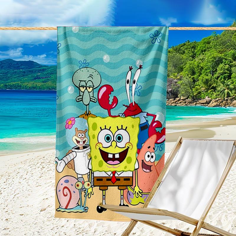 Ultra-Soft Beach Towel with SpongeBob SquarePants Theme,Ideal for Pool - Camping, Diving - Perfect Travel Essential, Vibrant Beach Towel.