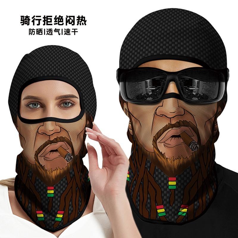 1PC summer sunscreen headgear men and women outdoor locomotive riding helmet lining headgear fishing funny face kini face mask