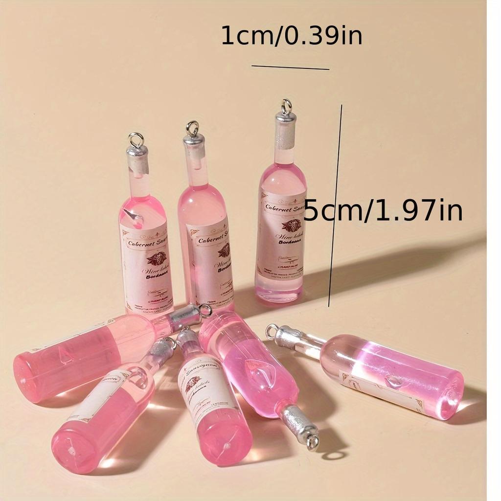 8Pcsset Fashion Wine Bottle Resin Charms Pendant For Women Diy Earring Necklace Keychain Jewelry Design Making