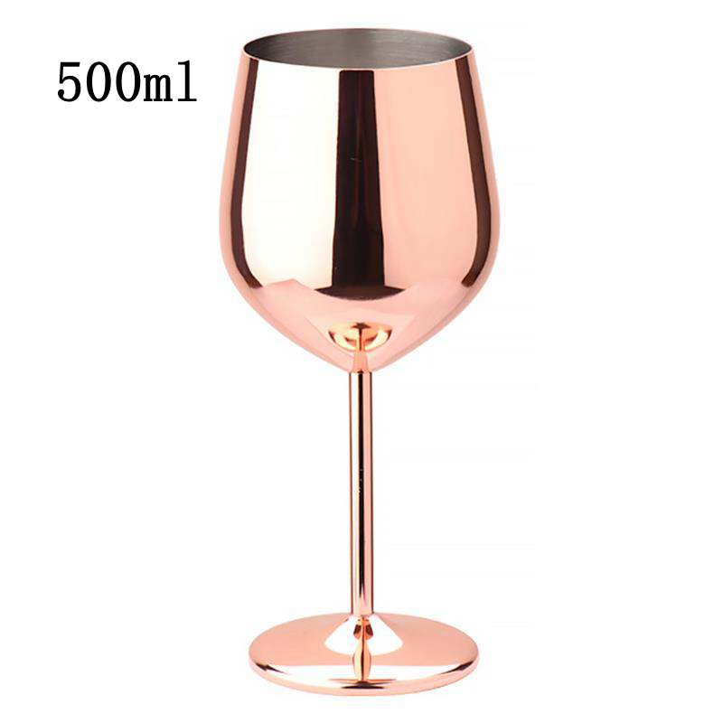 1Pc 500ml Stainless Steel Goblet Champagne Cup Wine Glass Cocktail Glass Creative Metal   for Bar Restaurant Wine Glass