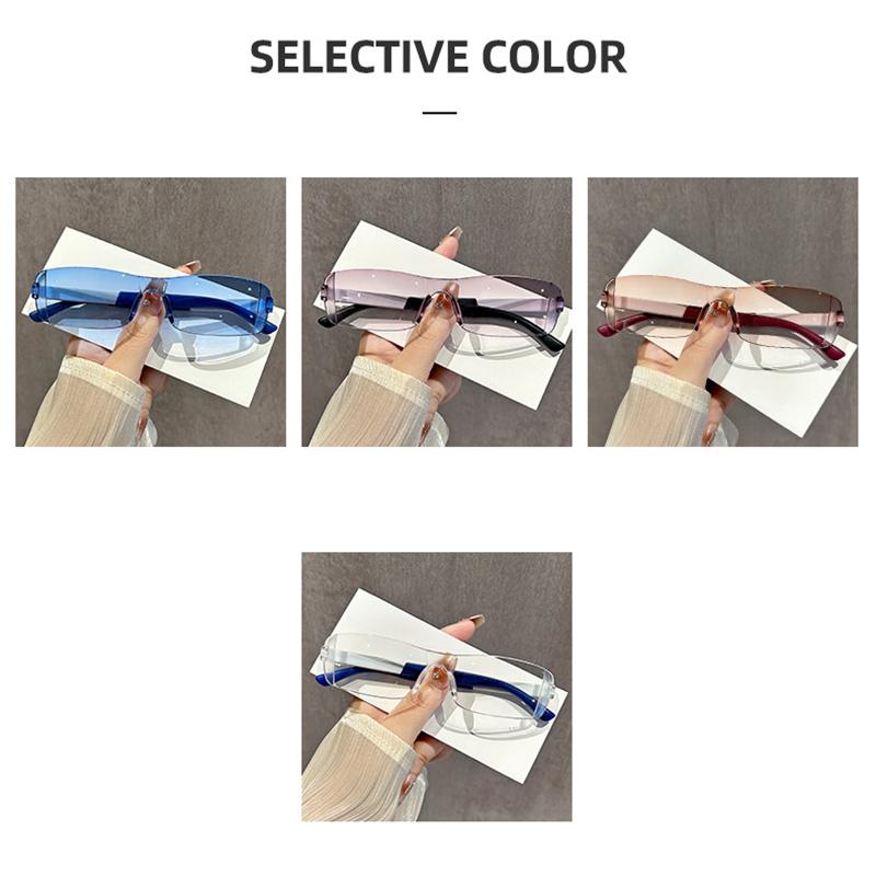 Premium New Frameless Sunglasses ladies Reading Glasses Retro Trend Glasses For men Luxury Design Gradient Anti Blue Light +1.0