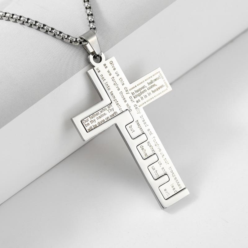 Stainless Steel Cross Pendant Jewelry Titanium Steel Necklace