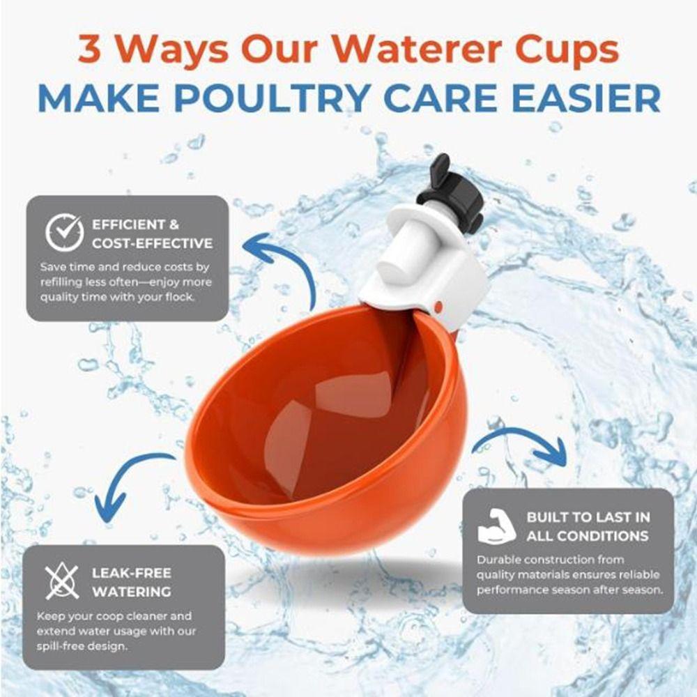 8Pcs Plastic Automatic Chicken Drinker Hanging Easy Installation Poultry Drinker Larger Capacity Duck Drinking Cup
