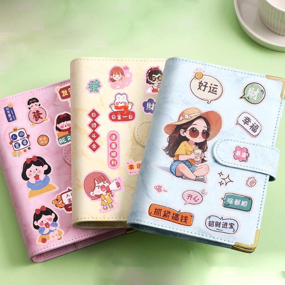 

PU Banknote Colletion Booklet Large Capacity Mini Binder Savings Challenge Couples 3