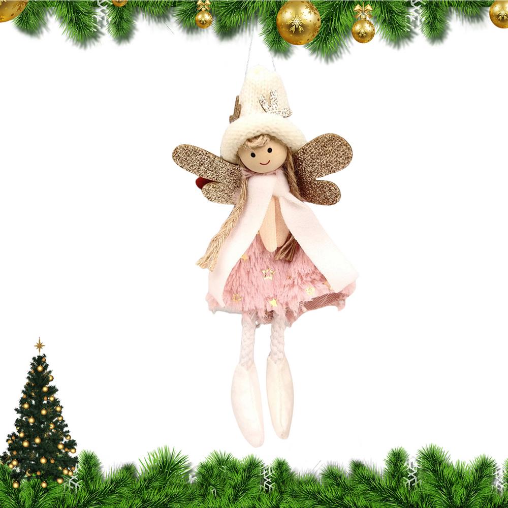 Christmas Angel Ornaments For Tree Plush Angel Wings Decor Angel Doll Pendants Christmas Angel Wings Ornament For New Year