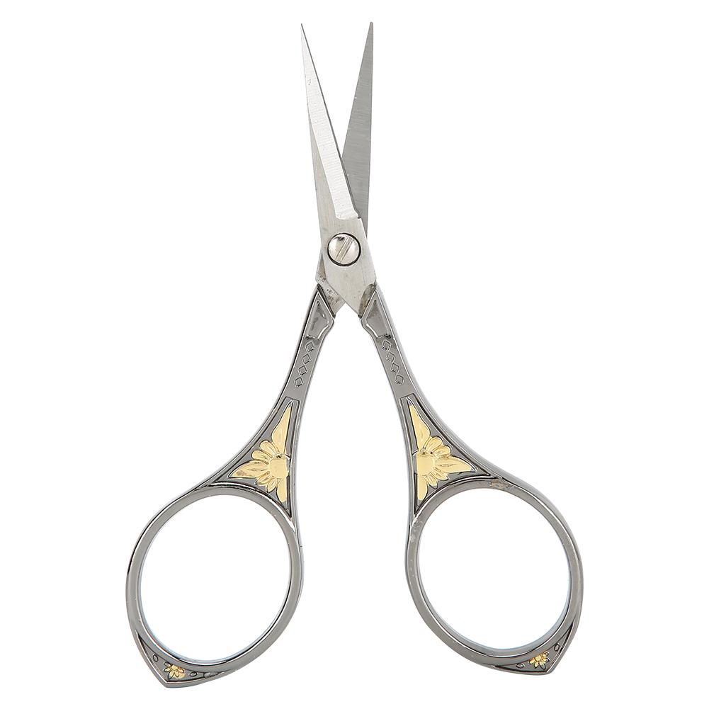 

Винтажные ножницы с узором подсолнуха из нержавеющей стали для рукоделия, ткани, шитья, режущий инструмент, серебристые