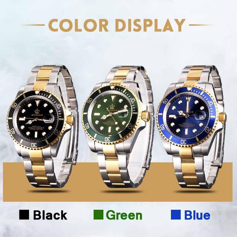 Top Markenuhr Herren Sportuhren Drehbare Lünette GMT Saphirglas Datum Edelstahl Quarzuhren