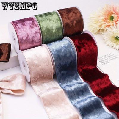 1 Rolle Samtband Breit Drahtgebundenes Samtband für Kränze Blumenstrauß Fotografie Kleidergürtel Hochzeitsdeko 10 Yards Geschenkverpackungsband