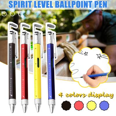 6in1 Multi-tools Pennen Multifunctionele Balpen Waterpas Schuifmaat Schroevendraaier 5ml