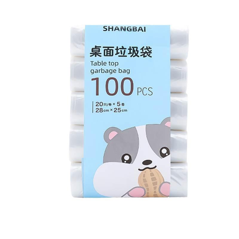 

Настольные мусорные мешки, бытовые мусорные баки небольшого размера, одноразовые мини-пластиковые пакеты для установки в автомобиле 100pcs белый