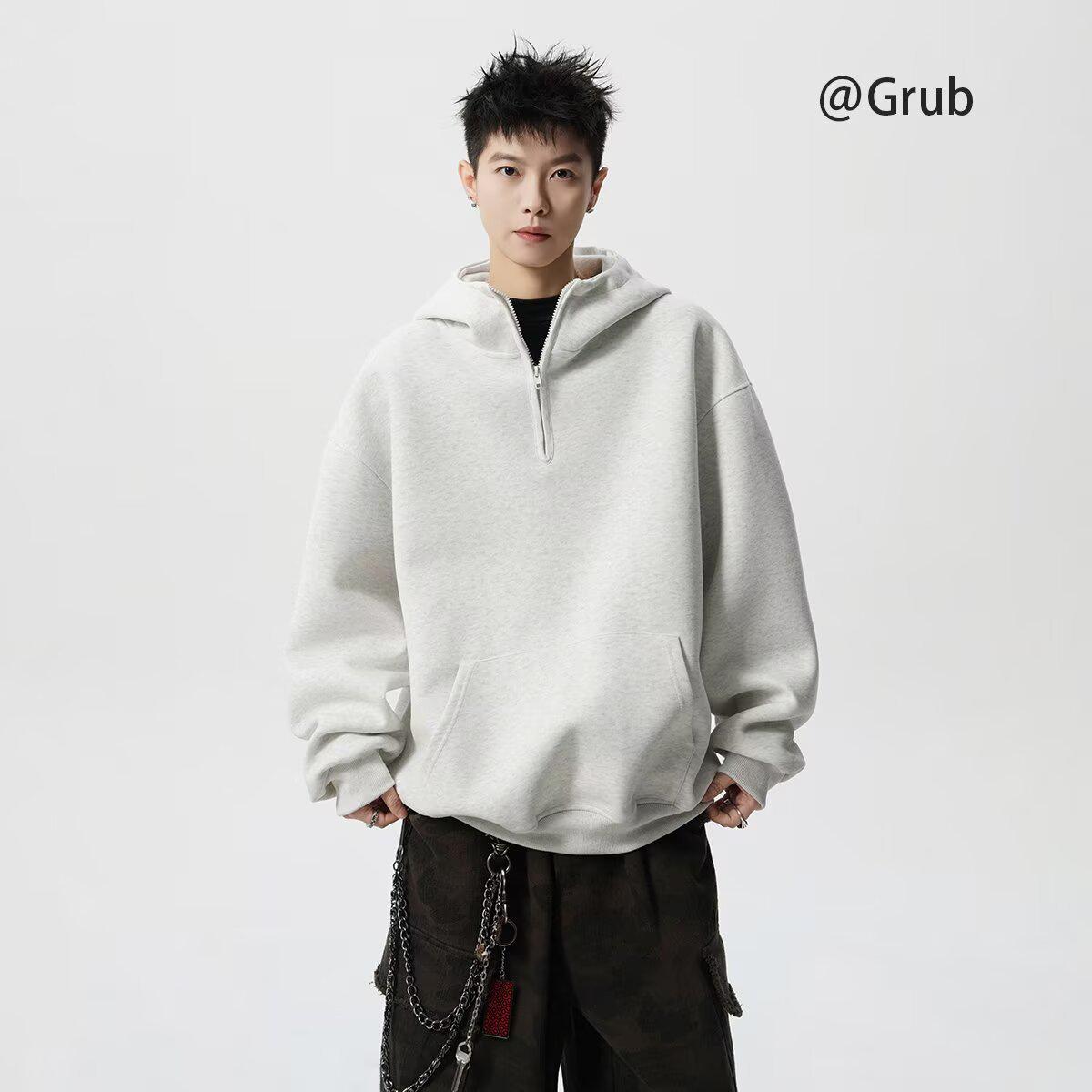 

Unisex Heavyweight Fleece-Lined Hooded Sweatshirt, Oversized Autumn/Winter Top 2XL