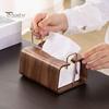 Office Desk Organizer Wooden Tissue Holder, Rectangular Decorative Paper Napkin Dispenser, Bedroom Cover Organizer, for Home Decor Desktop Dispenser