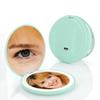 LED Lit Portable Double-Sided Makeup Mirror, 10x Magnification, Folding, with Living Room Fill Light