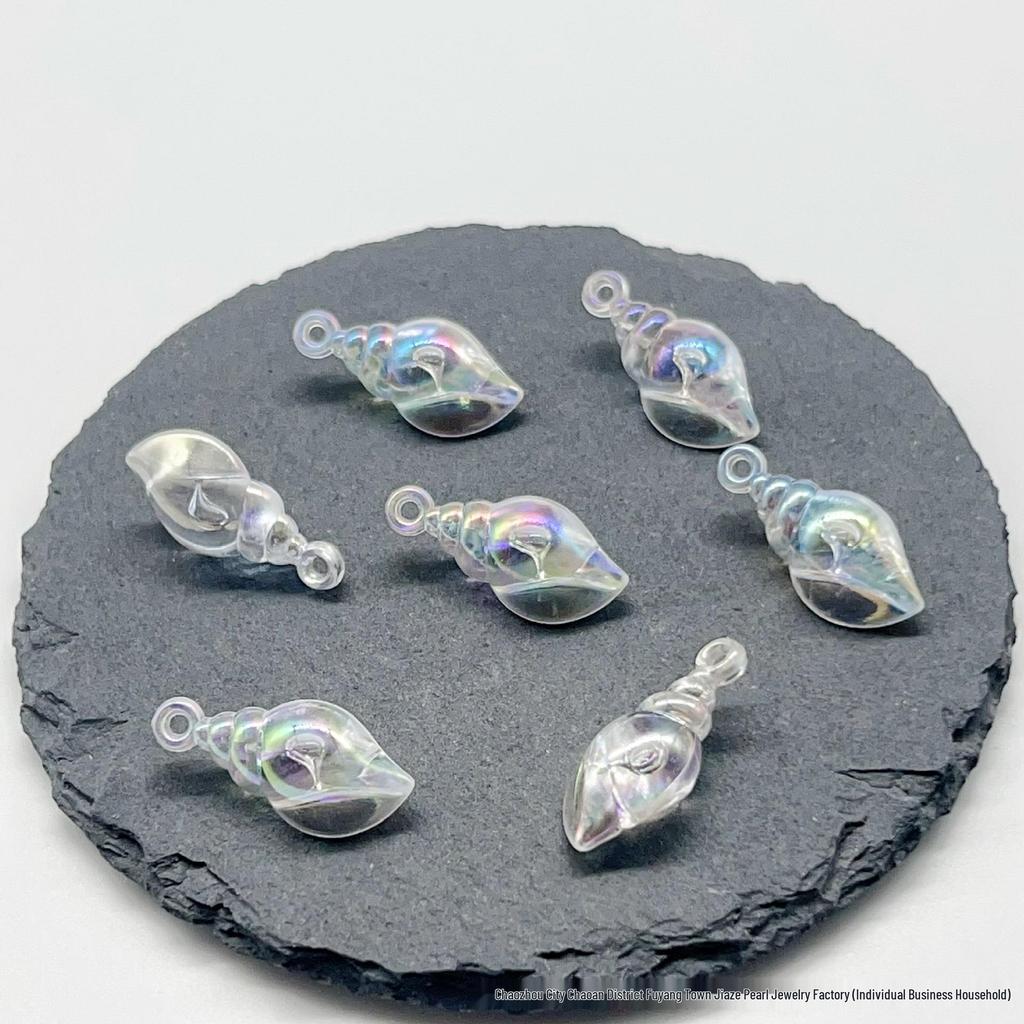 Iridescent Acrylic Conch Keychain Pendant Jewelry Accessory