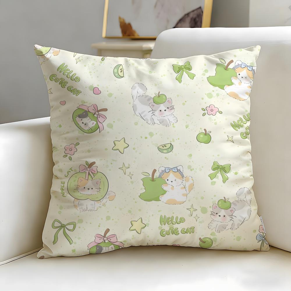 Mint green fresh background Cushion Cover Soft EasyWash Pillow Case Versatile for Couch Bed Travel and Office
