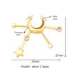 New Trendy Shining Space Sun Moon Star Charm Pendant, Gold Inlaid Cubic Zirconia Jewelry Necklace Bracelet Making Supply L44