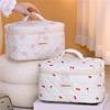 Reise Kosmetiktasche mit süßer Schleife Gesteppte Designs Große Kapazität Organizer Tragbar für Frauen und Damen