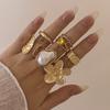 European and American Popular Design Sense Niche Butterfly Ring Open Joint Ring Set Love Ring