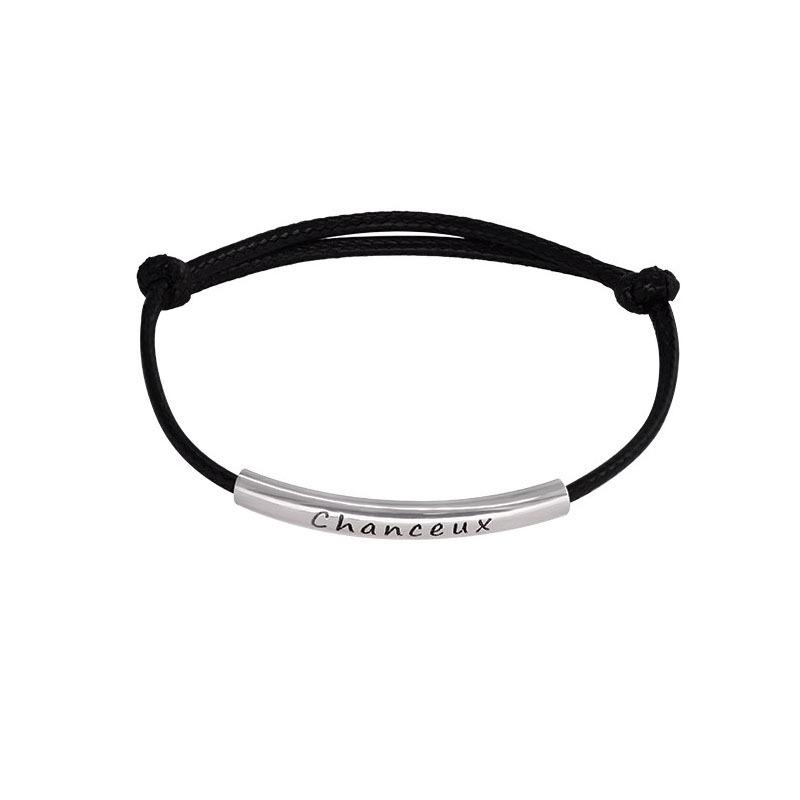 S925 Sterling Silver French Lucky Bending Tube Hand Rope Hand -Woven Bracelet